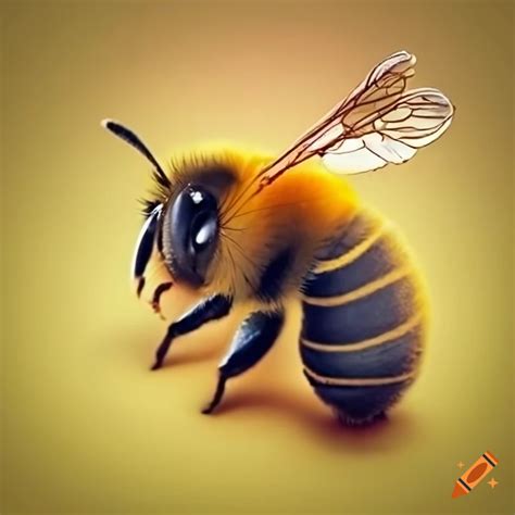 Cute fluffy bee on Craiyon