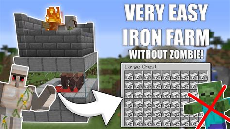 Minecraft Easy IRON FARM Without a Zombie - Tutorial 1.19+ - YouTube