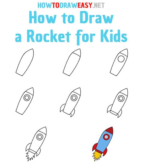 How to Draw a Rocket for Kids