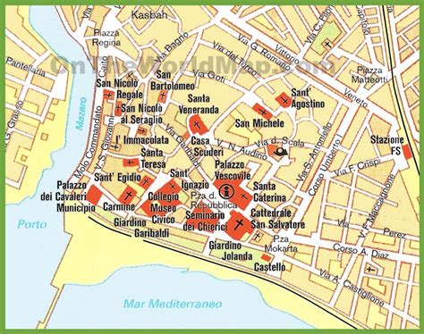 Mazara del Vallo tourist map - Ontheworldmap.com