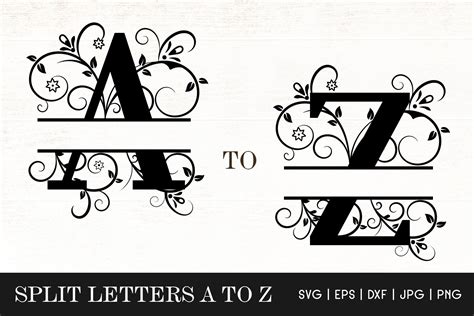 Visual Arts Split Monogram File Split Monogram Letters Split Monogram ...