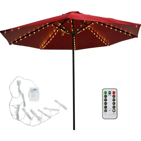 Patio LED Umbrella String Lights,104 LEDs 8 Lighting Mode with Remote ...