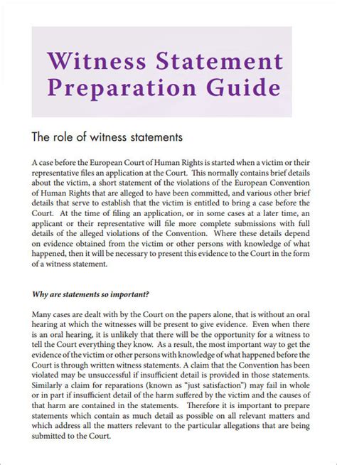 FREE 12+ Sample Witness Statement Templates in PDF | MS Word