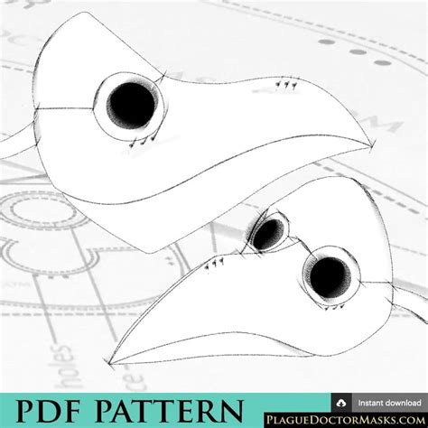 DIY Plague Doctor Mask Pattern Template with Instructions. PDF download ...