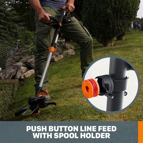 WORX Power Share 20-volt 12-in Telescopic Shaft Battery String Trimmer ...