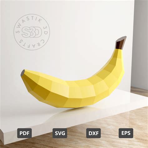 PDF Template of Banana Fruit Papercraft / 3D Banana Papercraft /fruit ...