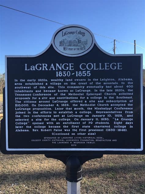 Read the Plaque - LaGrange College