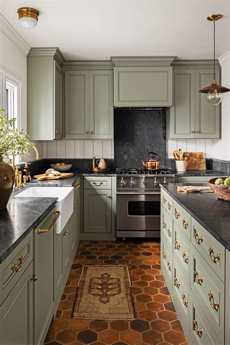 black countertops with green cabinets - Google Search | Beautiful ...