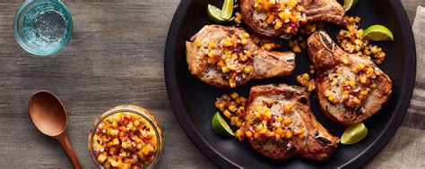 Grilled Ranch Pork Chops with Peach Jalapeño Salsa | Hidden Valley ...