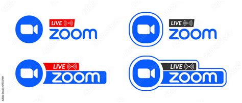 Set live zoom logo icon design vector on transparent background. Zoom ...