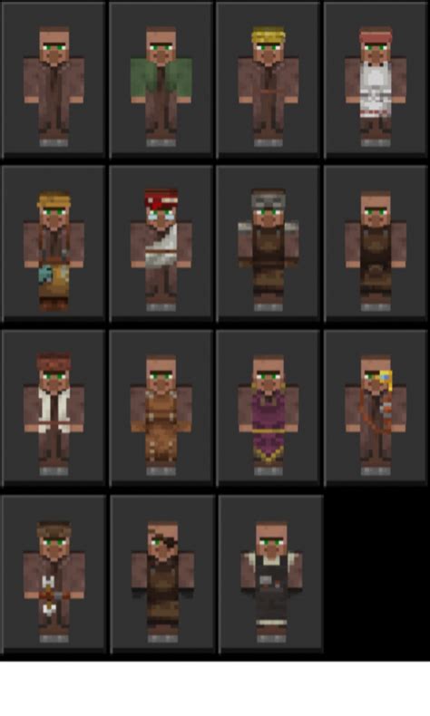 Minecraft Villager Skin Pack