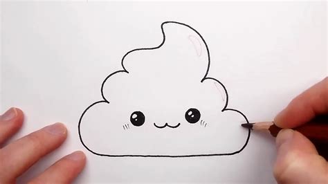 How to Draw a Cute Poop Emoji - Step by Step - Cute and Easy - YouTube