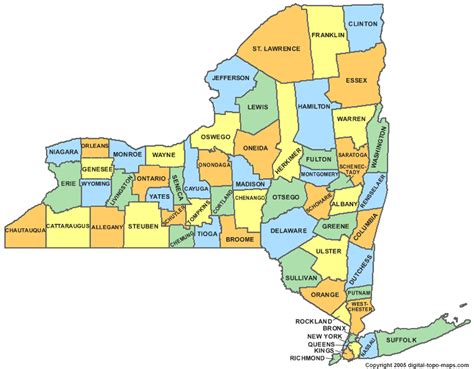 County Map Of New York State - Viole Jesselyn