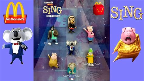 McDONALD'S SING MOVIE HAPPY MEAL TOYS RESTAURANT DISPLAY FULL SET 7 ...