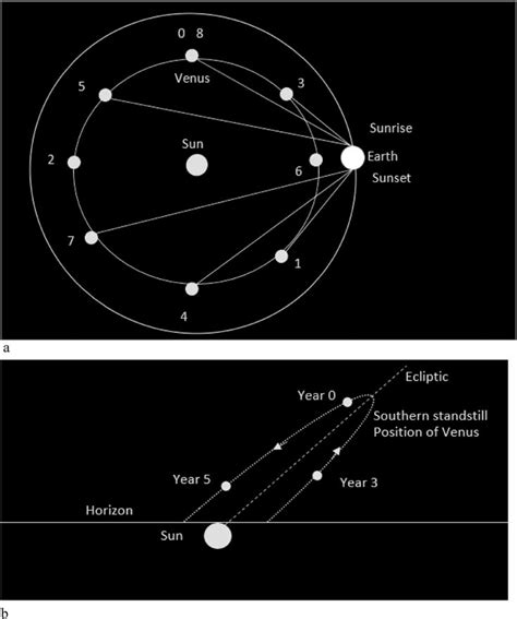 (a) Diagrammatic representation of the orbits of Venus and the Earth ...