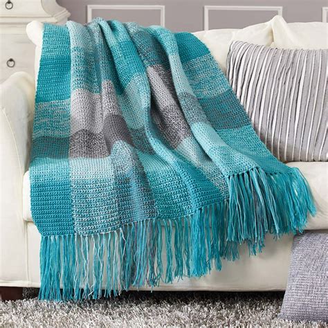 Herrschners® Stormy Skies Plaid Blanket Crochet Afghan Kit - Walmart ...