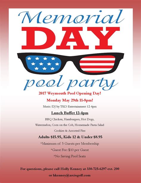 Memorial Day Pool Party | Weymouth Country Club | 2017-05-29