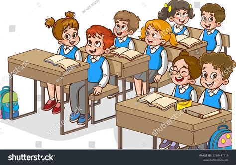 Illustration Kids Teacher Classroom Education Illustration Stock Vector ...