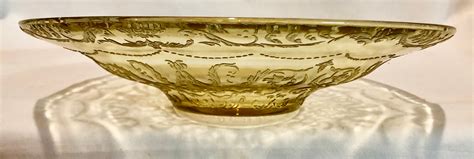 Vintage Yellow Depression Glass Madrid Pattern Serving Bowl/ Centerpiece