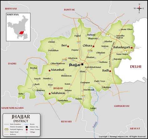 PDF of Jhajjar District Map, Jhajjar District Map PDF