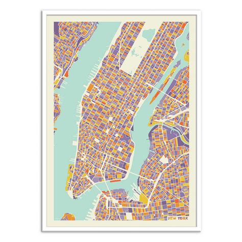 Affiche d'art design de Villes - New-York City Map, par Muzungu