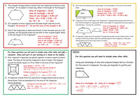 Area of a Trapezium Worksheets | Teaching Resources