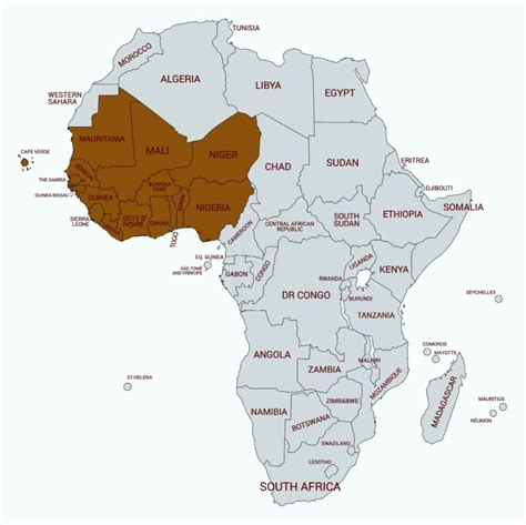 West Africa Map With Capitals - Map