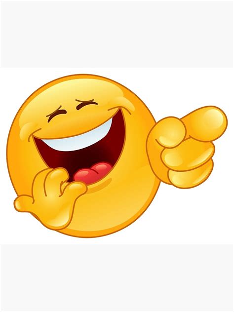 "Laughing emoji pointing" Art Print for Sale by DusicaP | Redbubble