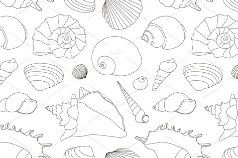 Shell set pattern | Custom-Designed Graphic Patterns ~ Creative Market