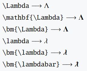 How do you write lambda(λ,Λ) symbol in LaTeX?