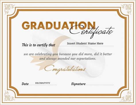 Graduation Certificate Templates for MS WORD | Professional Certificate ...