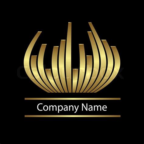 For business on black gold logo sample | Stock vector | Colourbox