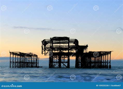 The West Pier Ruins in Brighton East Sussex UK Stock Photo - Image of ...