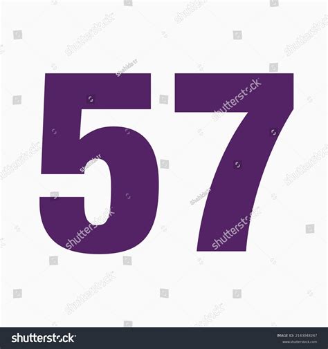 Number 57 Simple Clip Art Illustration Stock Illustration 2143048247 ...