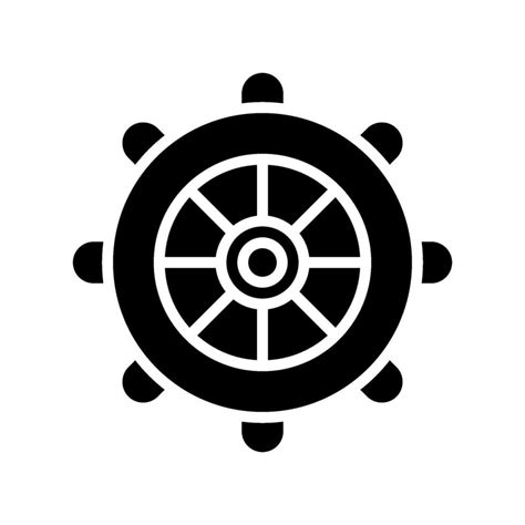 Ship Wheel Icon Vector Symbol Design Illustration 26219737 Vector Art ...