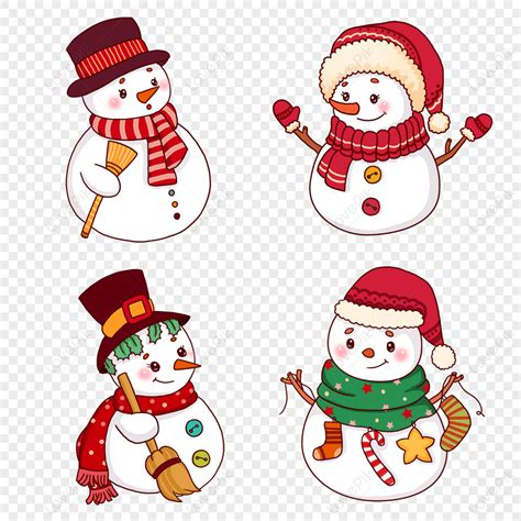 Cartoon Christmas Snowman PNG Images With Transparent Background | Free ...