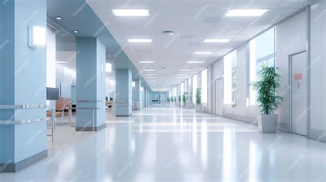 Premium AI Image | A Photo of a minimalistic hospital hallway with ...