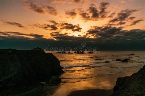 Bandon Beach Sunset stock photo. Image of oregon, panoramic - 135641902