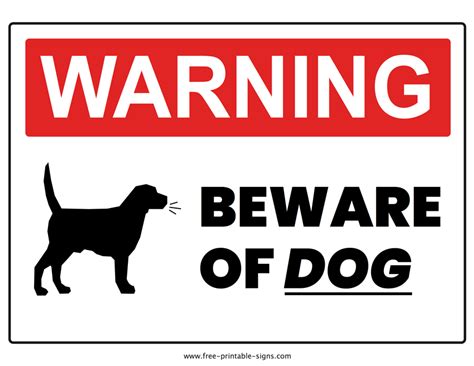 Printable Beware Of Dog Sign – Free Printable Signs