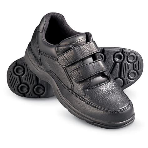 Men's Rockport® Ellery Velcro® Walking Shoes, Black - 127476, Casual ...