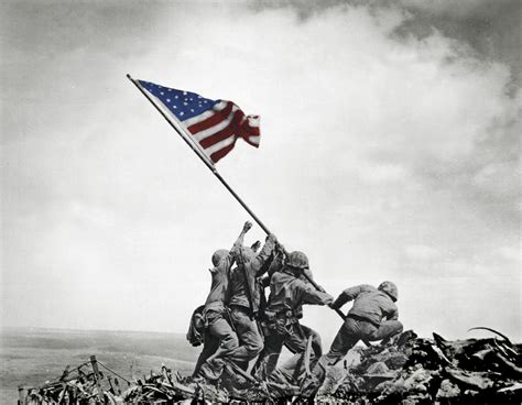 United States Marines Raising Flag Iwo Jima Poster Patriotic World War ...