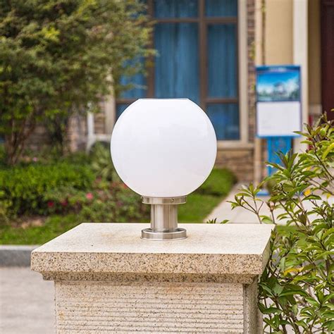 2020 Solar Power Led Round Ball Post Lights Landscape Globe Garden ...