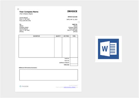 Download Free Invoice Templates For Word, Excel, & Canva