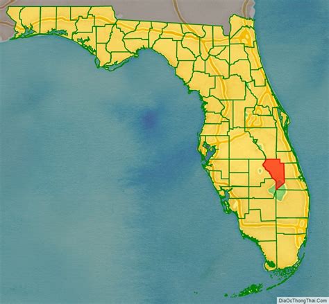 Map of Okeechobee County, Florida - Thong Thai Real