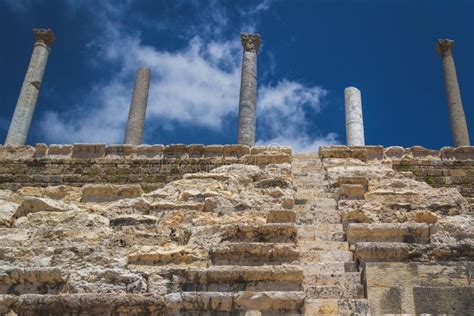 Ruins of the ancient Tyre stock photo. Image of agora - 263723486