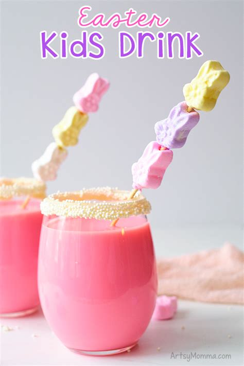 Easter Drink for Kids with Bunny Marshmallows - Artsy Momma