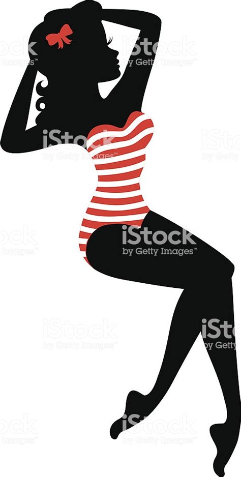 Pin Up Girl Silhouette Vector at Vectorified.com | Collection of Pin Up ...