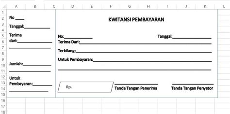 Contoh Format Kwitansi & Cara Membuat Kwitansi Kosong di Excel - Neicy ...