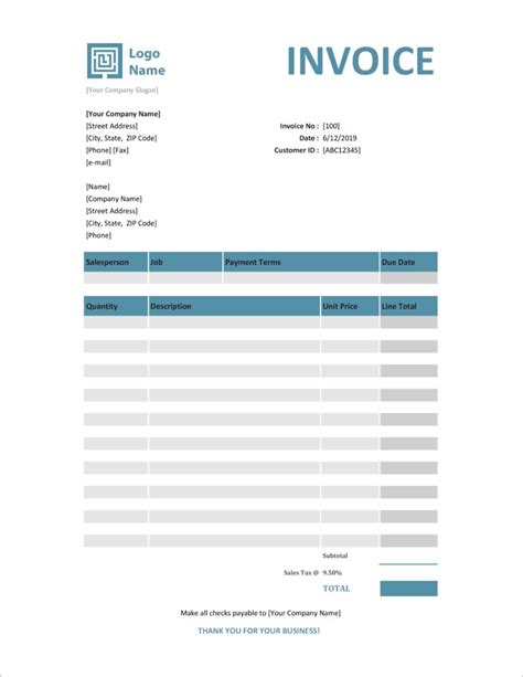 32 Free Invoice Templates In Microsoft Excel And DOCX Formats | Invoice ...