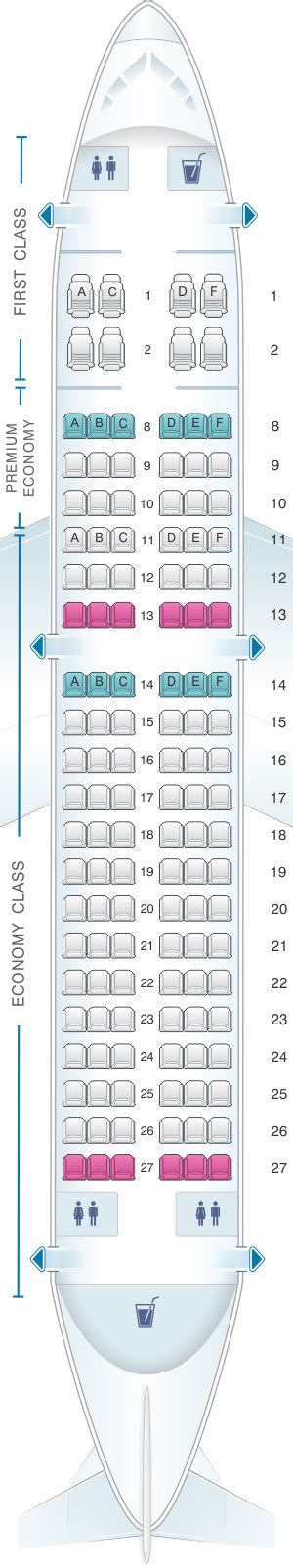 Plan de cabine American Airlines Airbus A319 128pax | SeatMaestro.fr